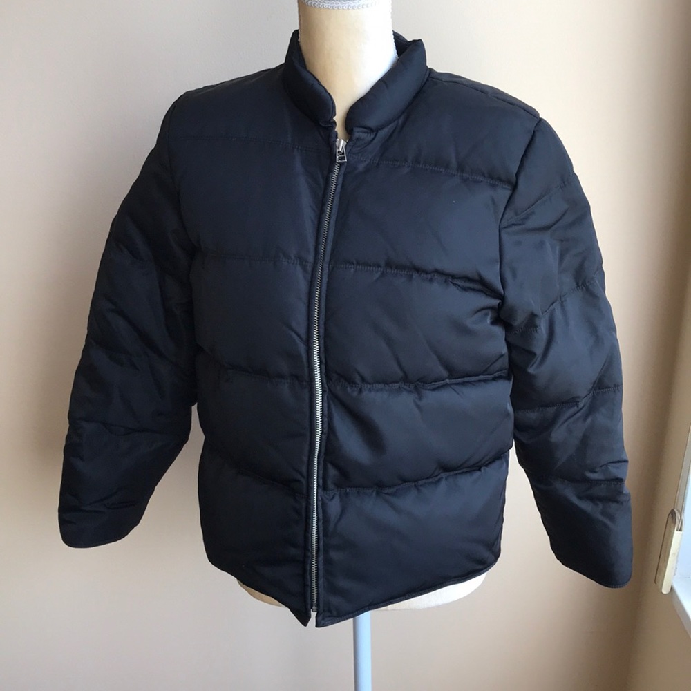 J Crew Black duck down feather winter coat PXS